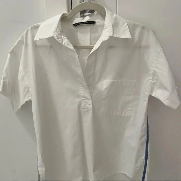 Zara White Blouse with Details on the side- Size XS; Worn Once - Picture 8 of 9